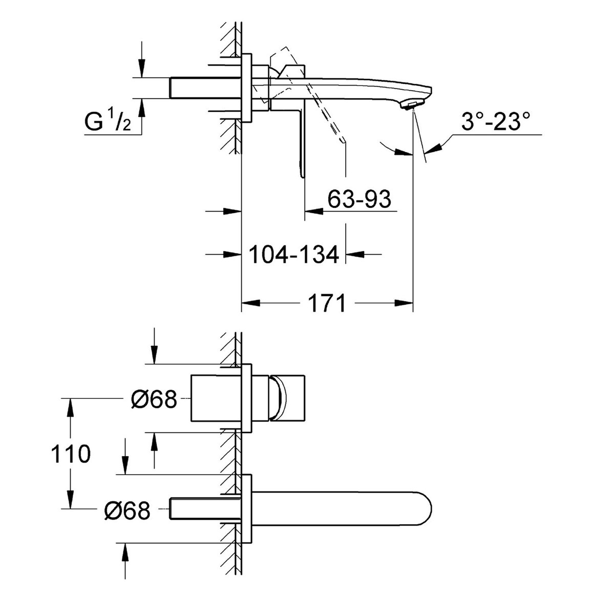 GROHE 壁式面用龍頭